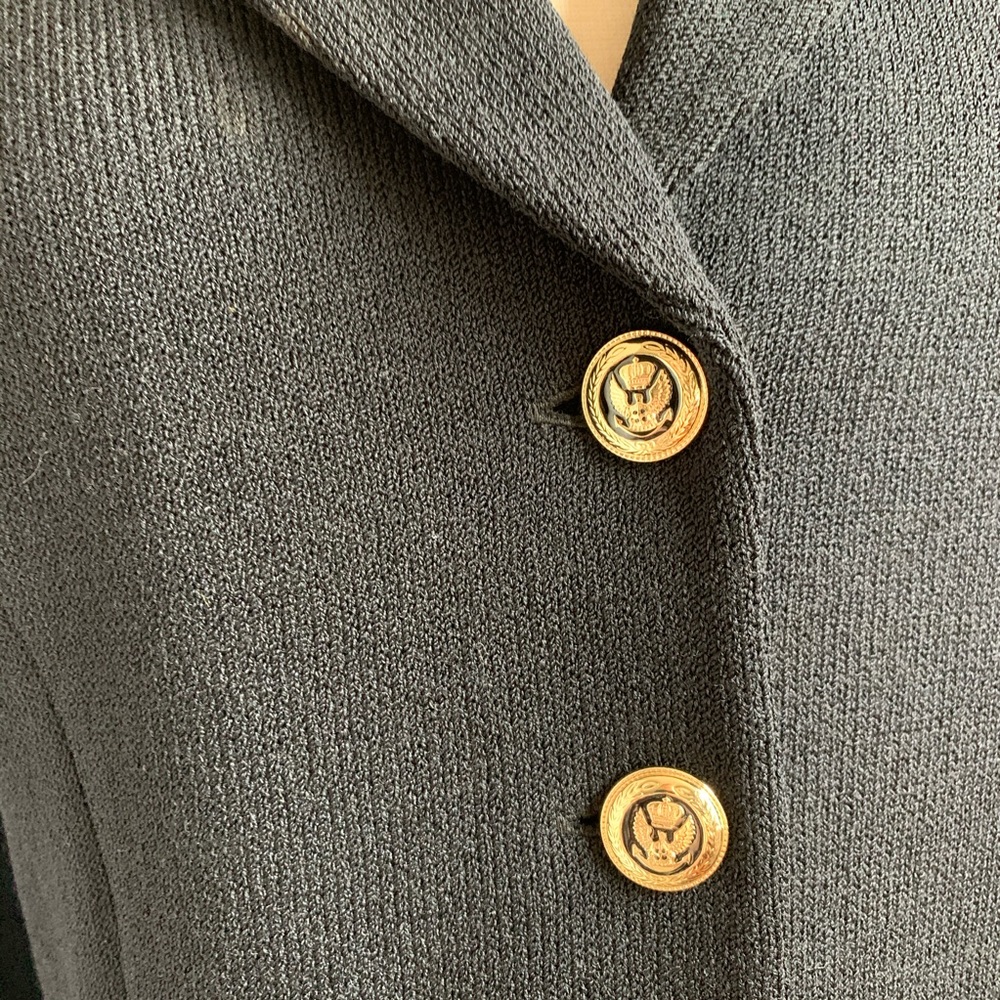 St John Santana Knit Black Button Blazer Jacket 10 - Picture 6 of 11